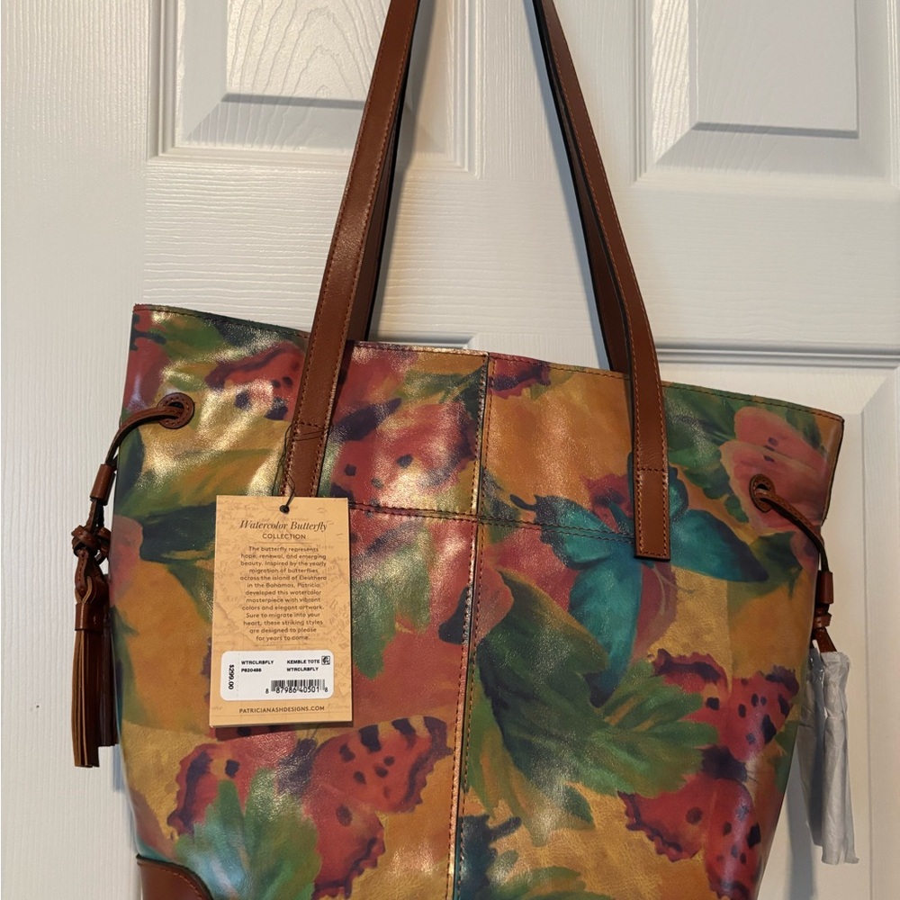Patricia Nash NWT Watercolor Butterfly Kemble Tote Bag